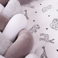 Дитячий постільний комплект Baby Veres Velour Graphic animals (5 одиниць), бавовна-велюр